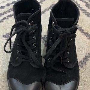 Real suede heeled lace up booties